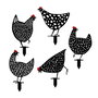 Aberto Design Set de Pollos Decorativos de Metal Negro para Jardín